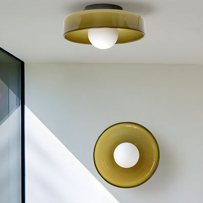 Nordic Geometric Glass Flush Mount Ceiling Light | Lumero