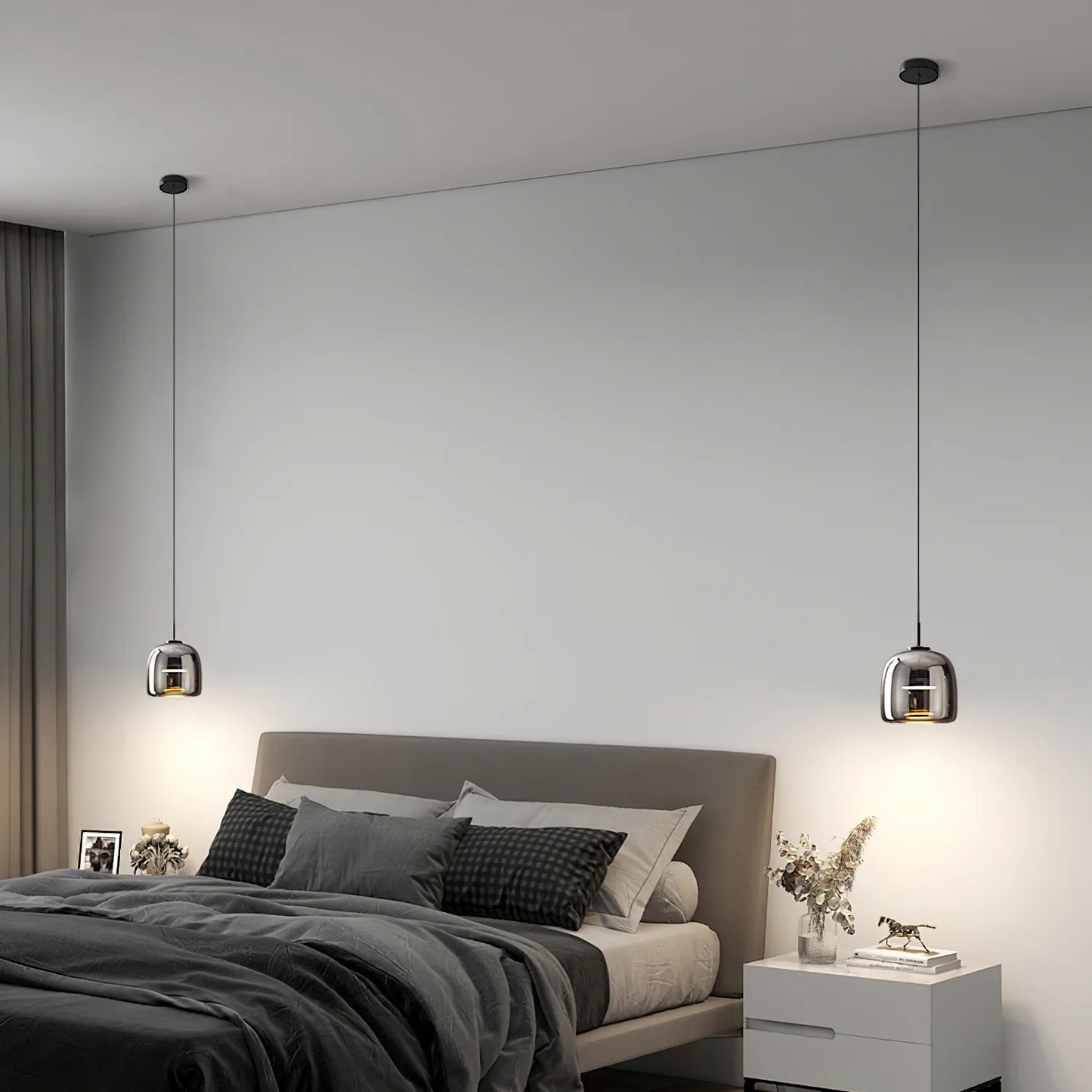 Nordic Glass Bowl Pendant Light with LED Source | Veltron