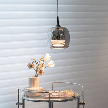 Nordic Glass Bowl Pendant Light with LED Source | Veltron