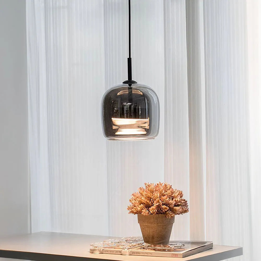 Nordic Glass Bowl Pendant Light with LED Source | Veltron