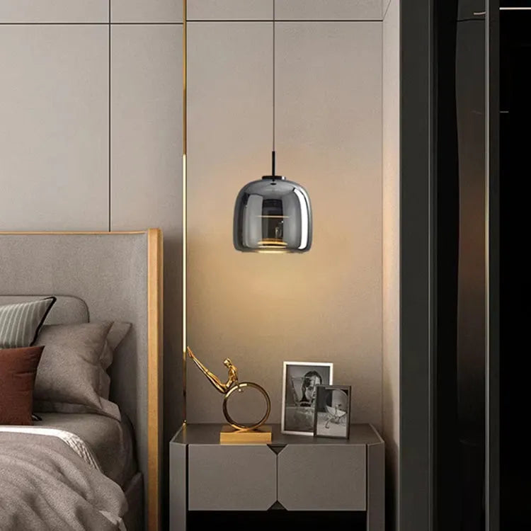 Nordic Glass Bowl Pendant Light with LED Source | Veltron