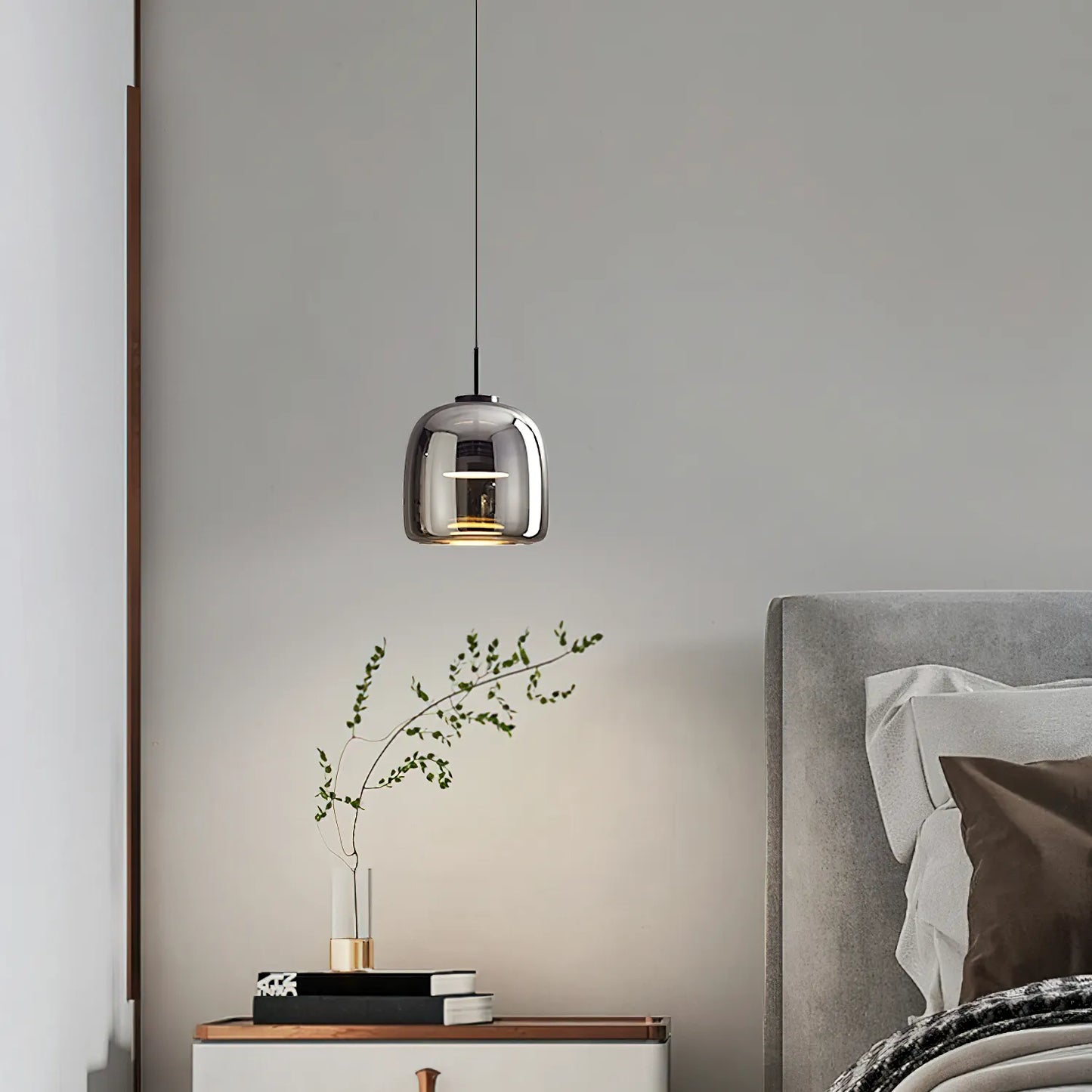 Nordic Glass Bowl Pendant Light with LED Source | Veltron