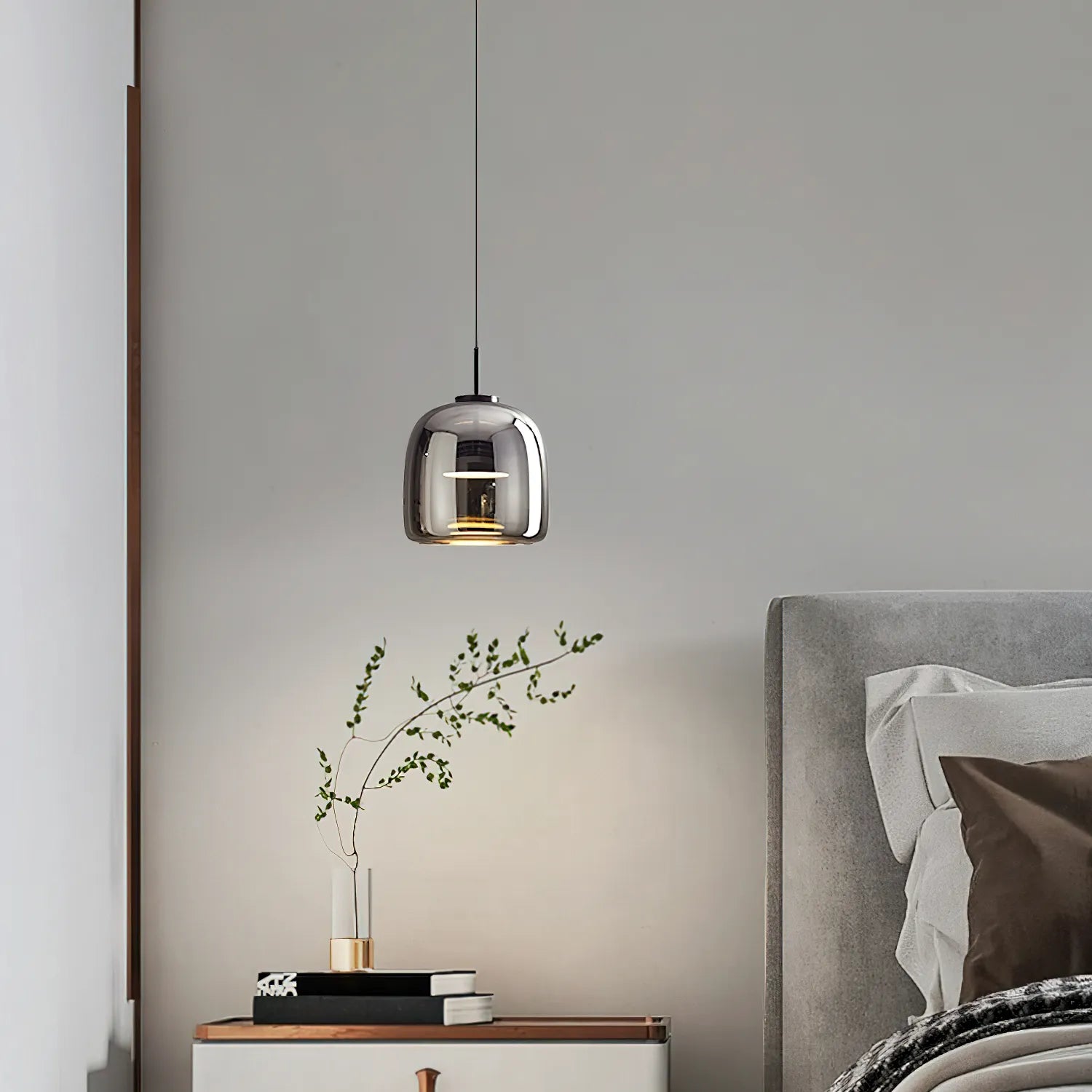 Nordic Glass Bowl Pendant Light with LED Source | Veltron