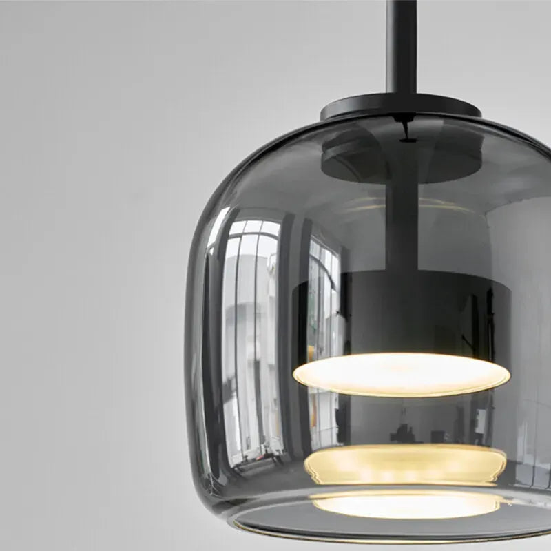 Nordic Glass Bowl Pendant Light with LED Source | Veltron