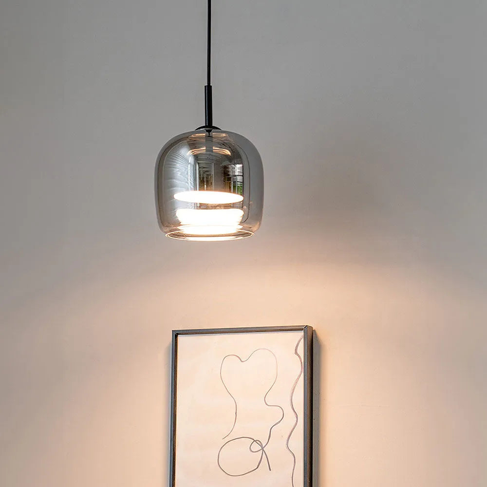 Nordic Glass Bowl Pendant Light with LED Source | Veltron