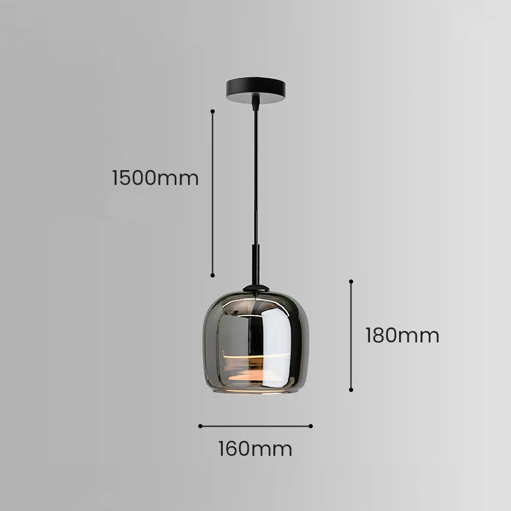 Nordic Glass Bowl Pendant Light with LED Source | Veltron