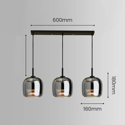 Nordic Glass Bowl Pendant Light with LED Source | Veltron