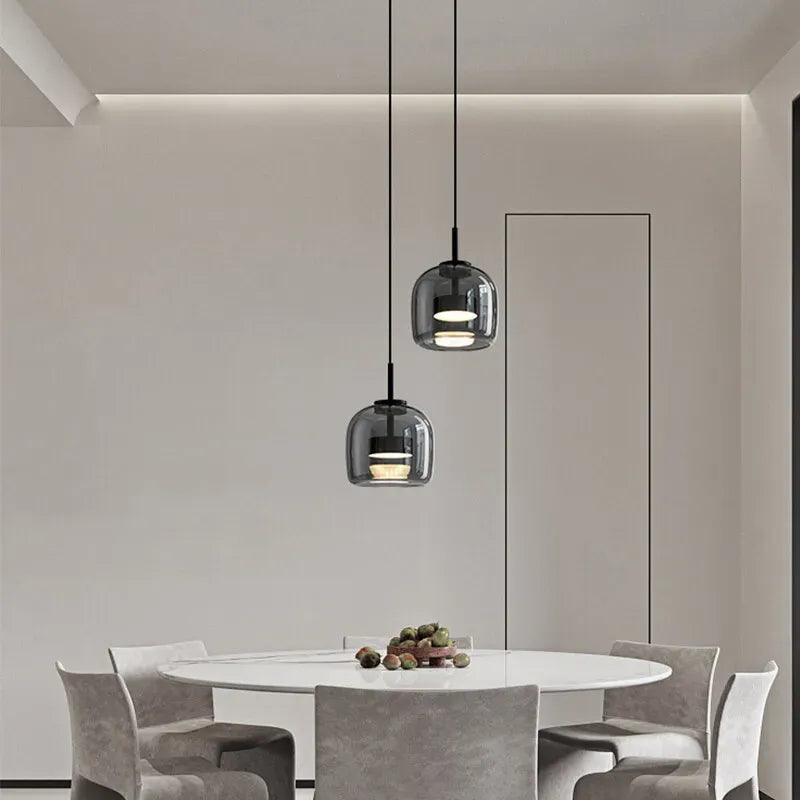 Nordic Glass Bowl Pendant Light with LED Source | Veltron