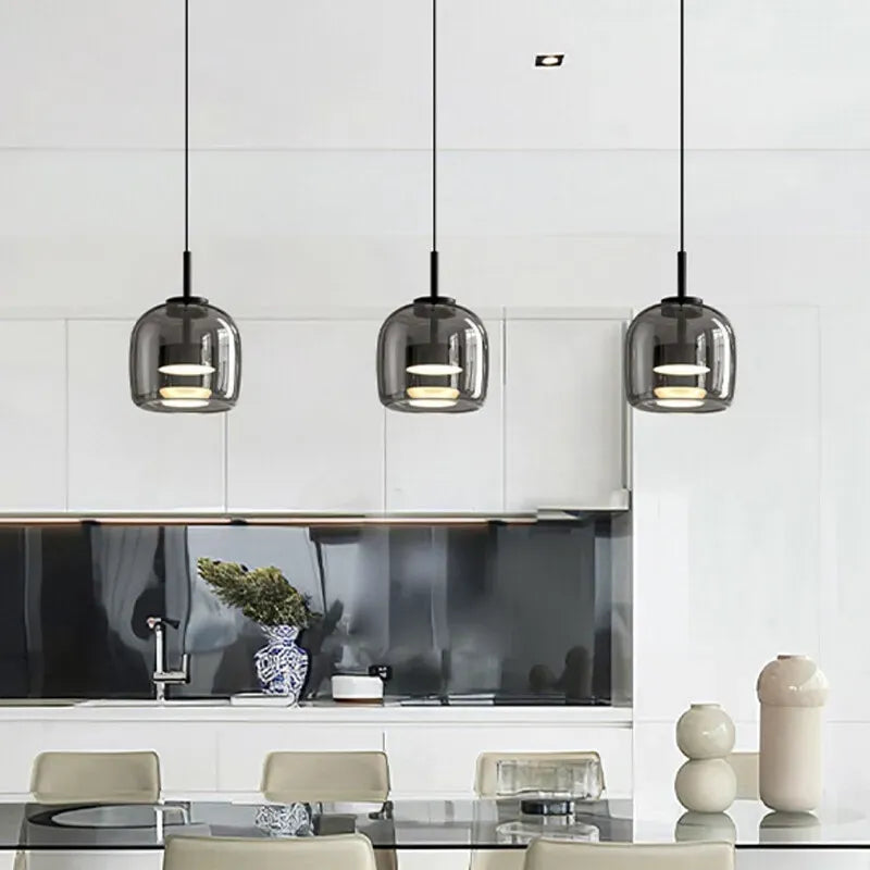 Nordic Glass Bowl Pendant Light with LED Source | Veltron