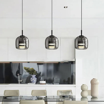Nordic Glass Bowl Pendant Light with LED Source | Veltron