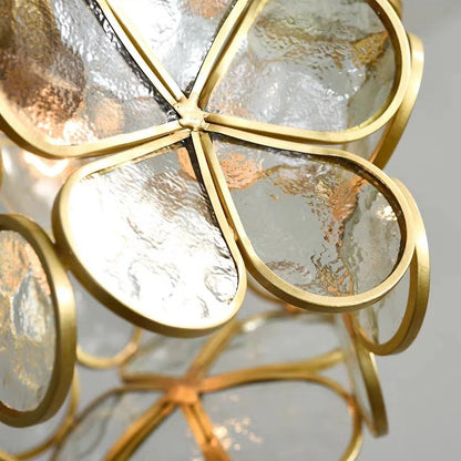 Nordic Glass Flower Pendant Light with Warm LED Glow | Alviora