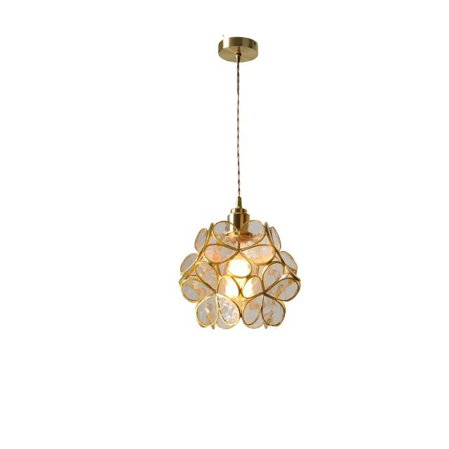 Nordic Glass Flower Pendant Light with Warm LED Glow | Alviora