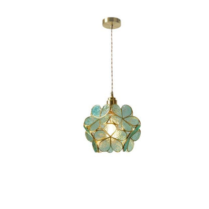 Nordic Glass Flower Pendant Light with Warm LED Glow | Alviora