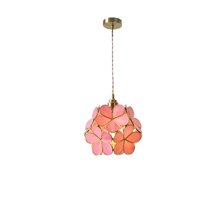 Nordic Glass Flower Pendant Light with Warm LED Glow | Alviora