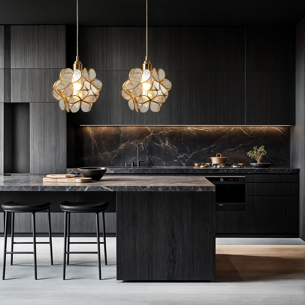 Nordic Glass Flower Pendant Light with Warm LED Glow | Alviora