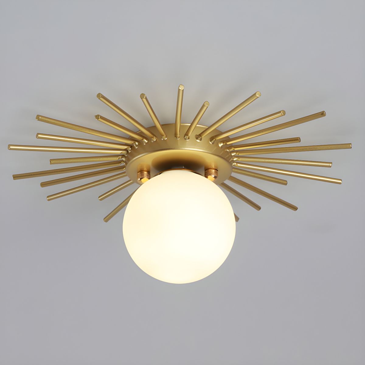 Nordic Glass Flush Mount Ceiling Light Gold White Finish | Lumaris