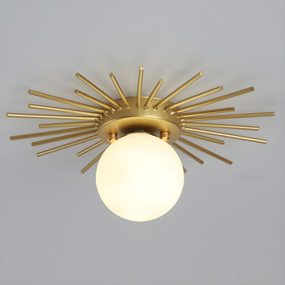 Nordic Glass Flush Mount Ceiling Light Gold White Finish | Lumaris
