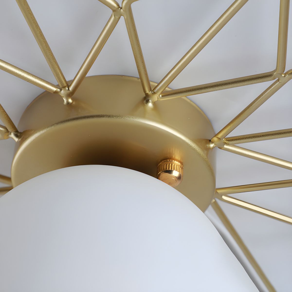 Nordic Glass Flush Mount Ceiling Light Gold White Finish | Lumaris