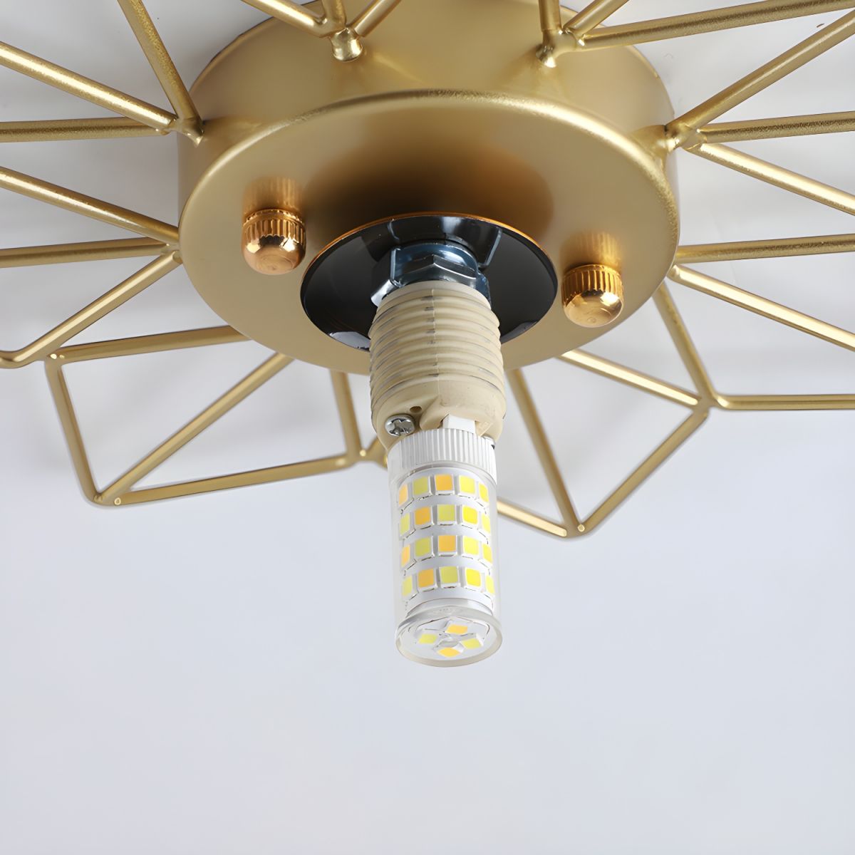 Nordic Glass Flush Mount Ceiling Light Gold White Finish | Lumaris