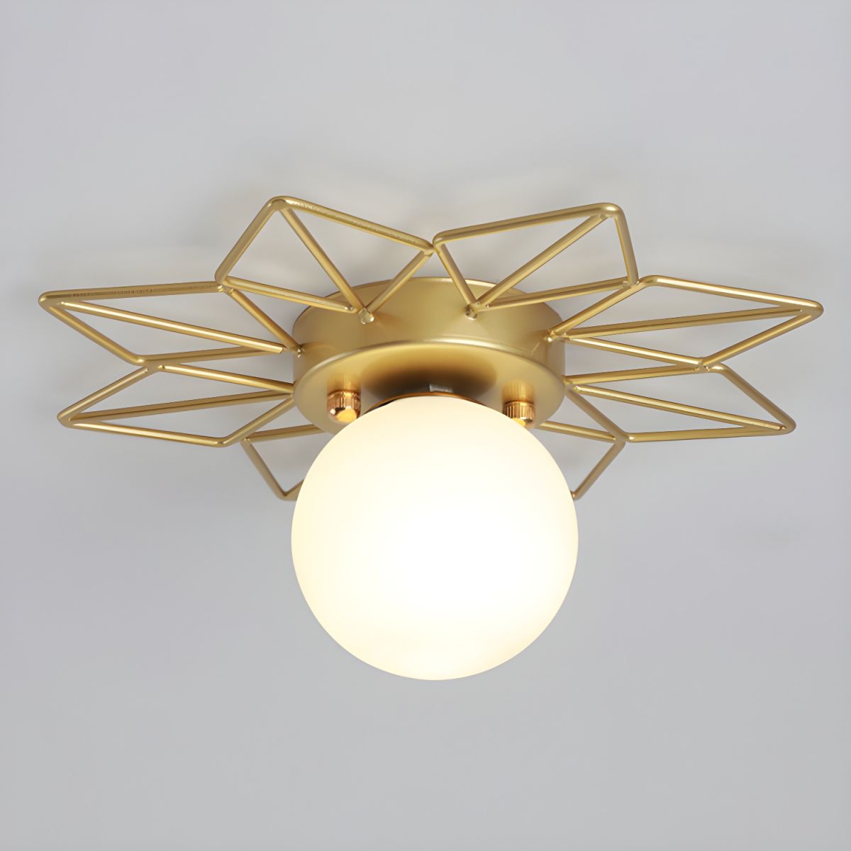 Nordic Glass Flush Mount Ceiling Light Gold White Finish | Lumaris