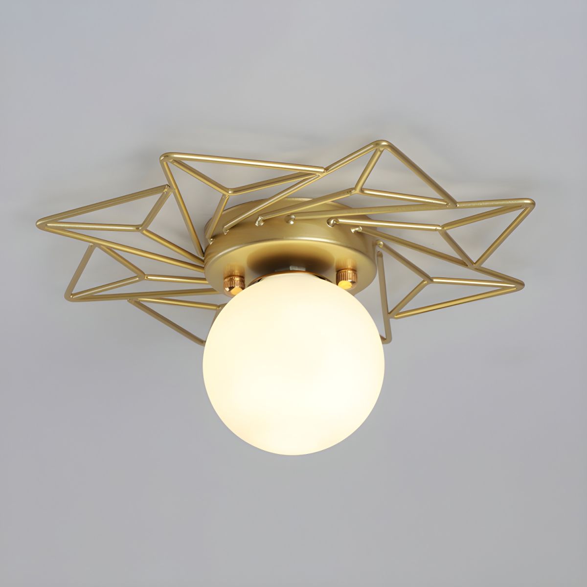 Nordic Glass Flush Mount Ceiling Light Gold White Finish | Lumaris