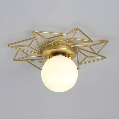Nordic Glass Flush Mount Ceiling Light Gold White Finish | Lumaris
