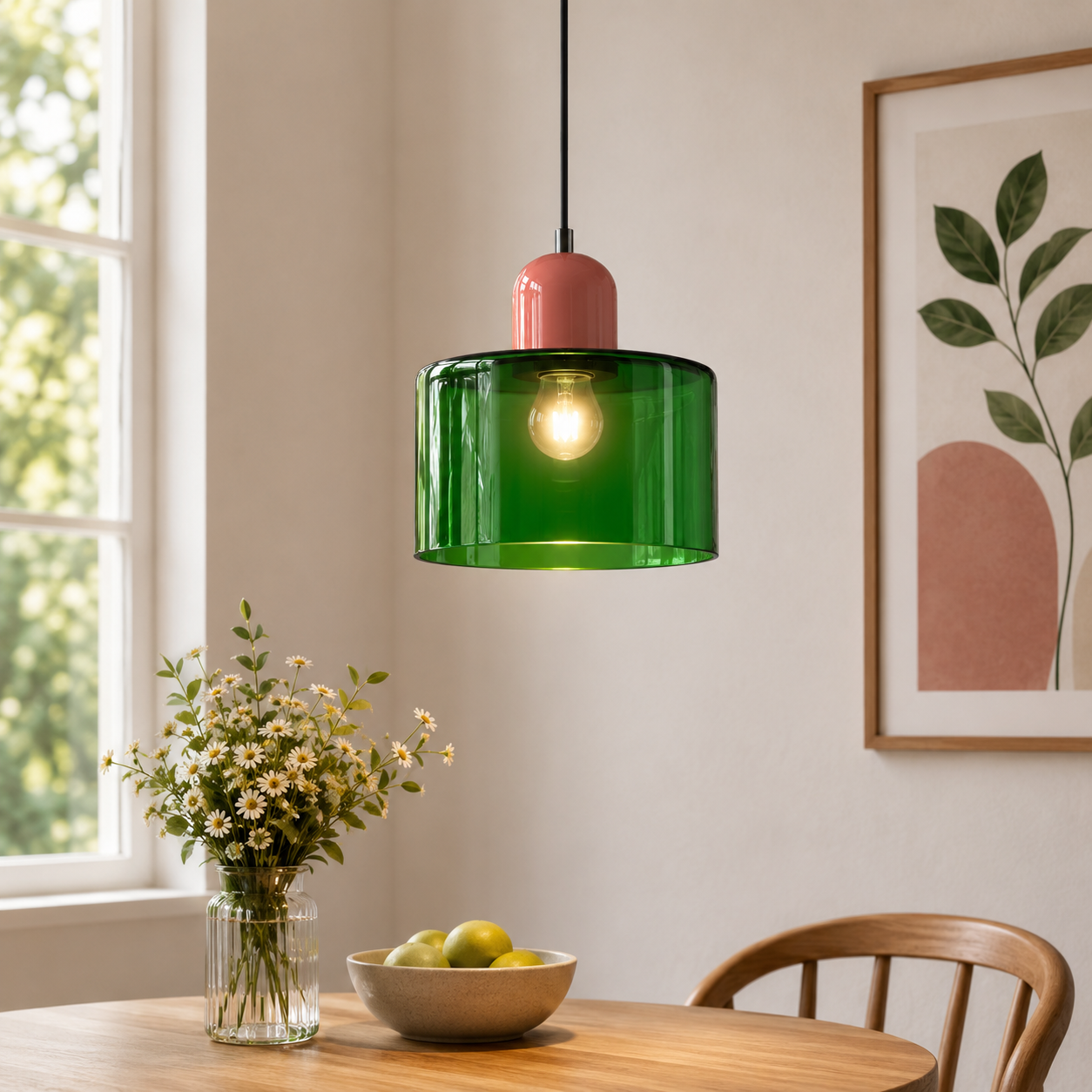 Nordic Glass Globe Pendant Light Industrial Style | Virelia