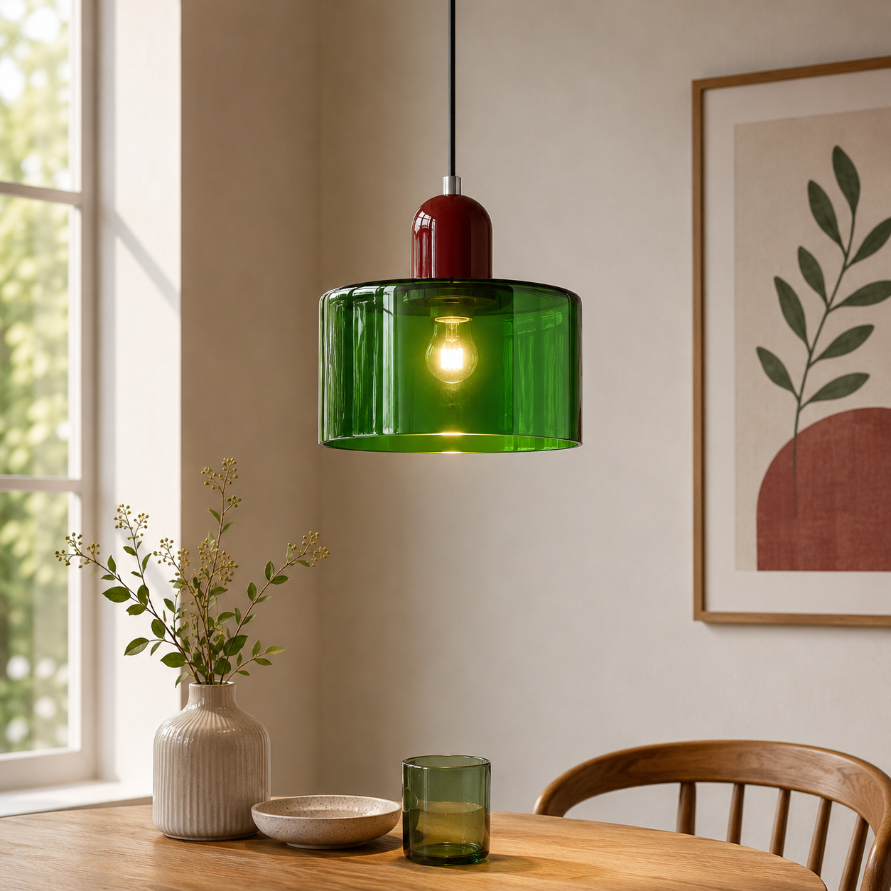 Nordic Glass Globe Pendant Light Industrial Style | Virelia