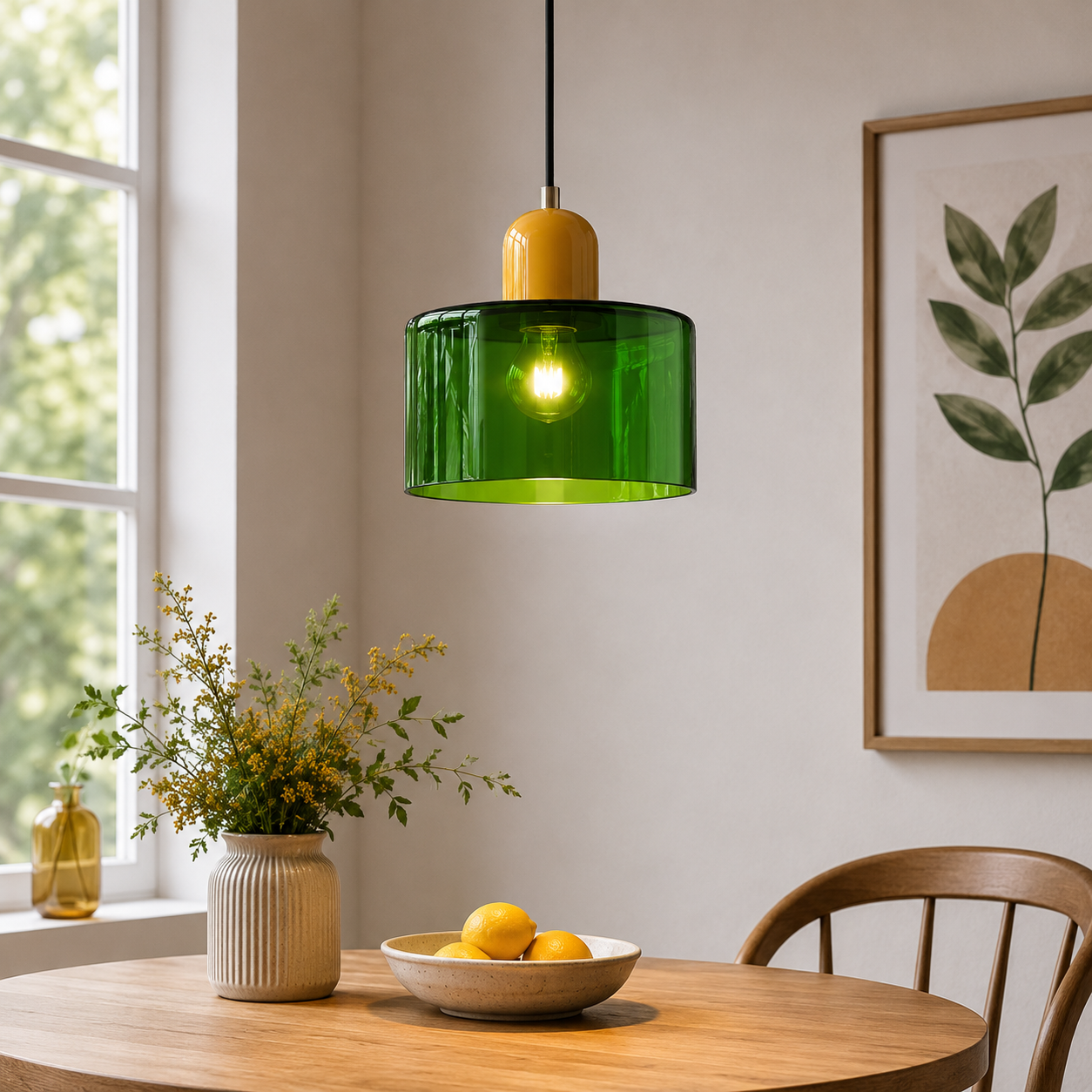 Nordic Glass Globe Pendant Light Industrial Style | Virelia