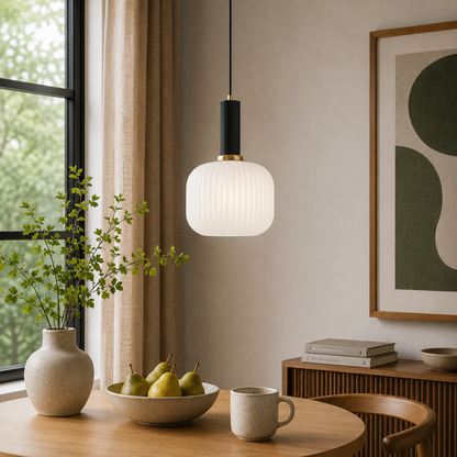 Nordic Glass Pendant Light With Vintage Colour Accents | Kelvora