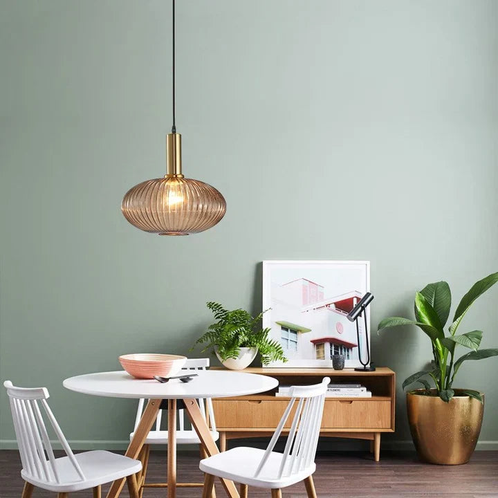 Nordic Glass Pendant Light With Vintage Colour Accents | Kelvora