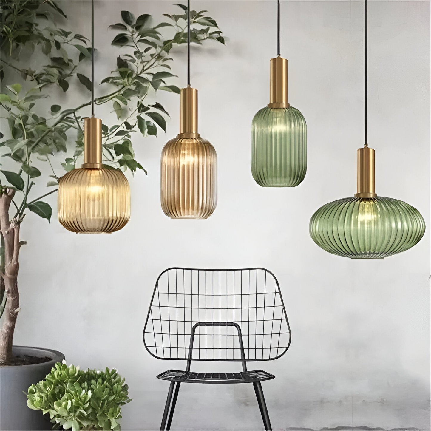 Nordic Glass Pendant Light With Vintage Colour Accents | Kelvora