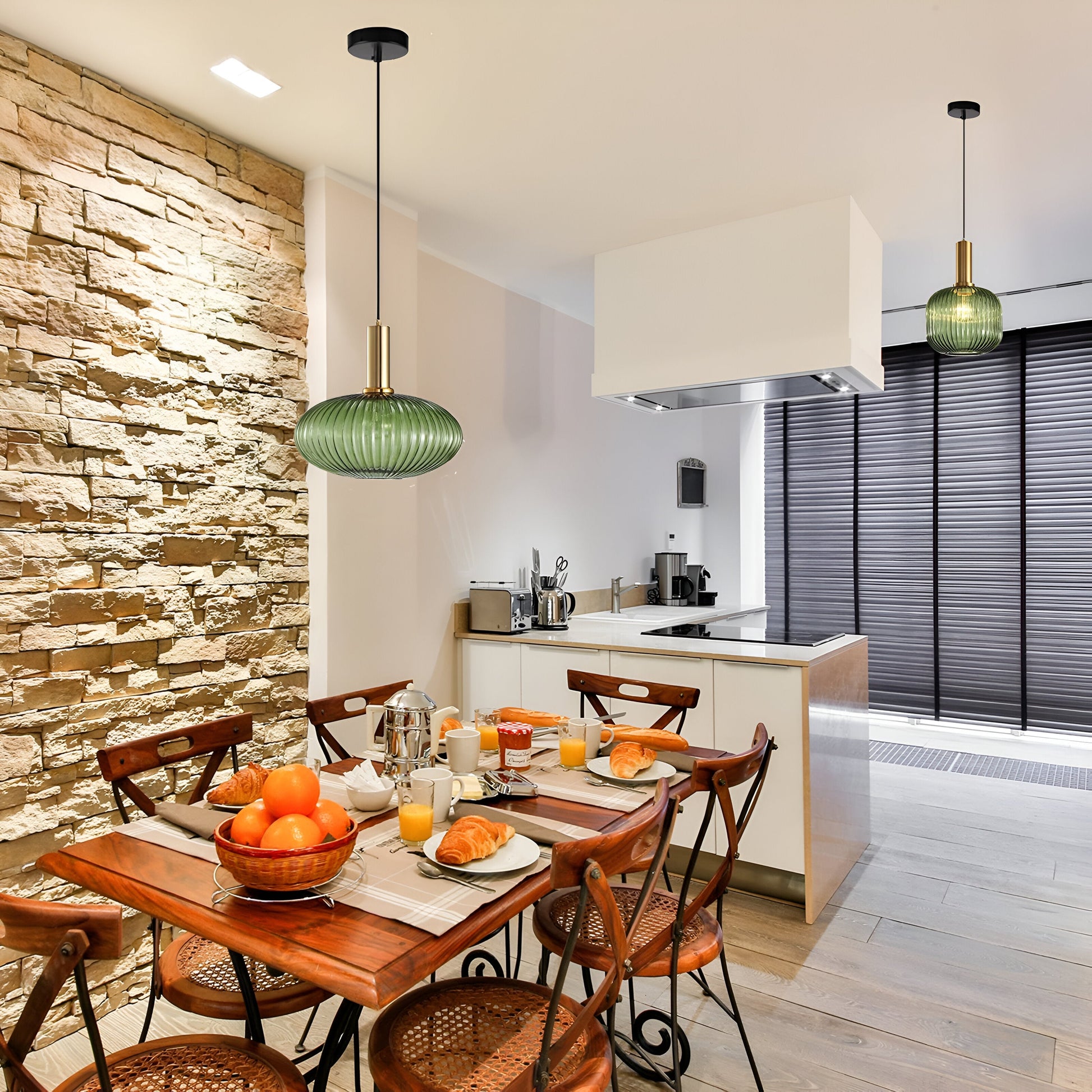 Nordic Glass Pendant Light With Vintage Colour Accents | Kelvora