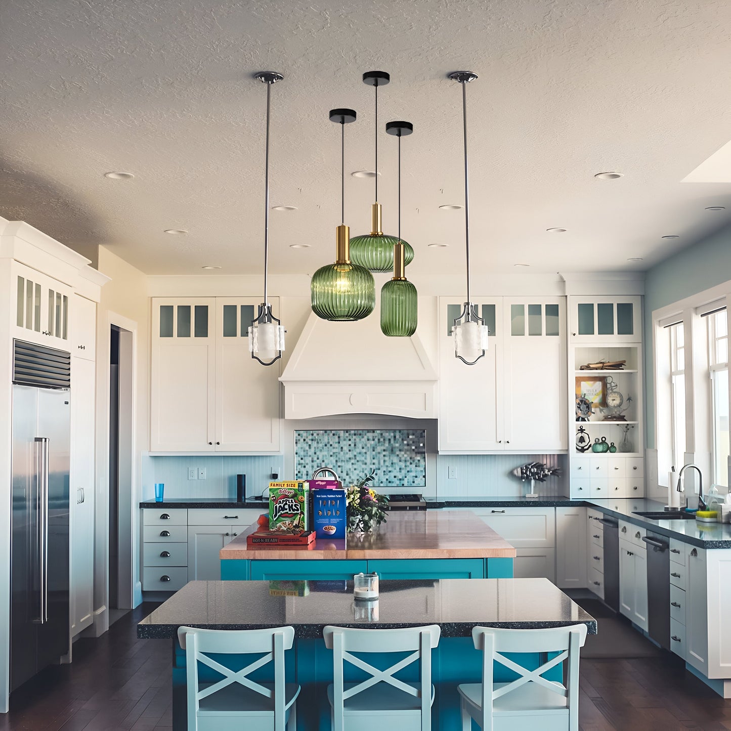 Nordic Glass Pendant Light With Vintage Colour Accents | Kelvora