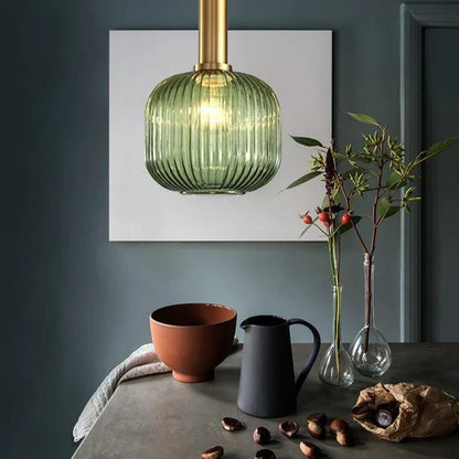 Nordic Glass Pendant Light With Vintage Colour Accents | Kelvora