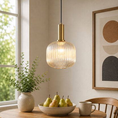 Nordic Glass Pendant Light With Vintage Colour Accents | Kelvora