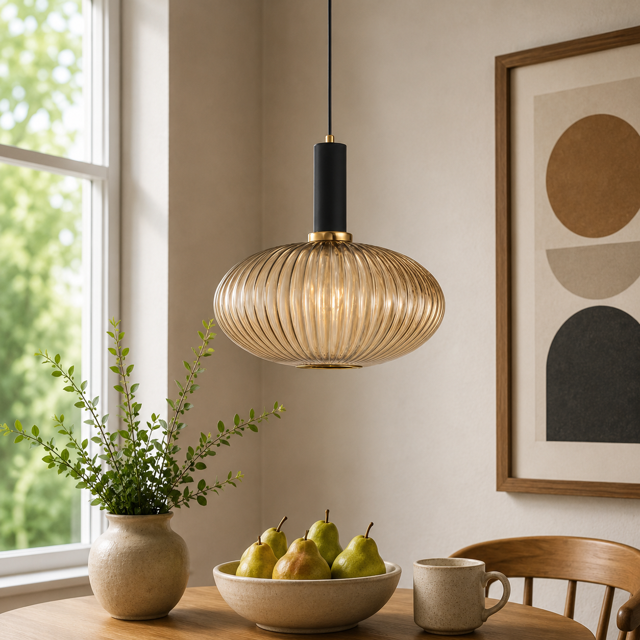 Nordic Glass Pendant Light With Vintage Colour Accents | Kelvora