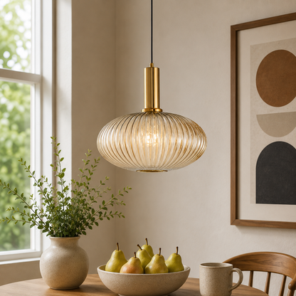 Nordic Glass Pendant Light With Vintage Colour Accents | Kelvora