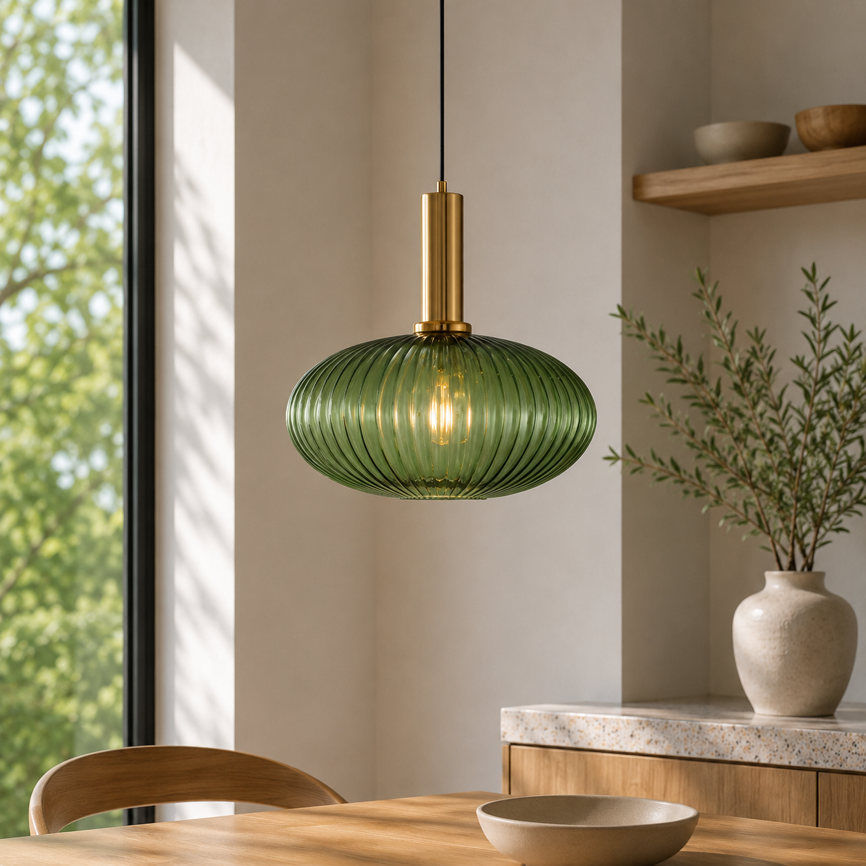 Nordic Glass Pendant Light With Vintage Colour Accents | Kelvora