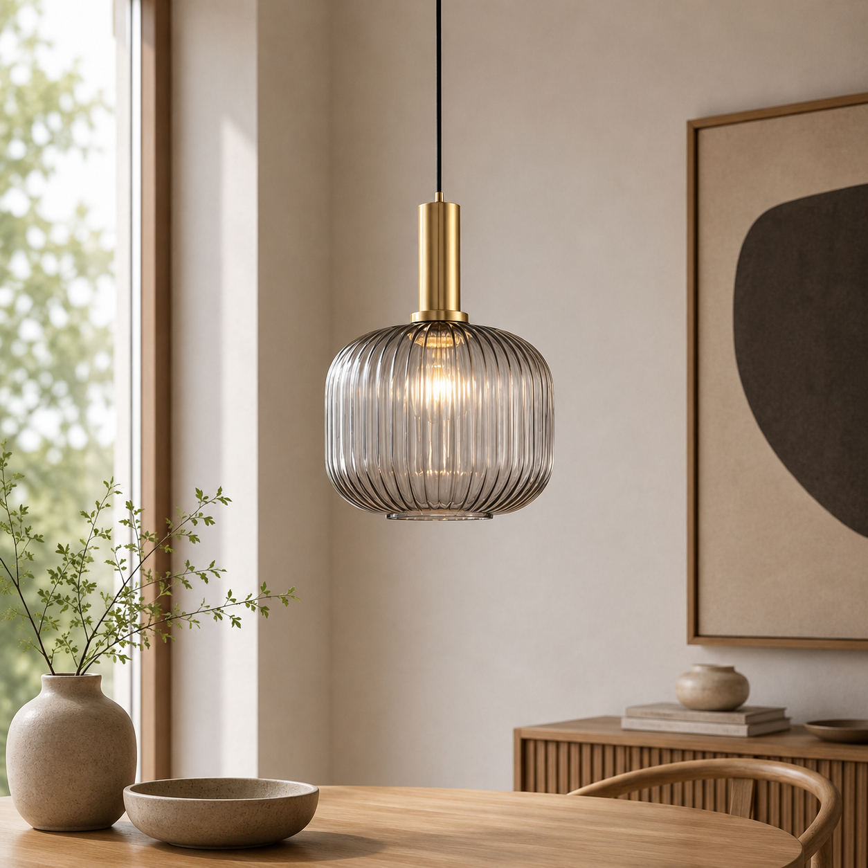 Nordic Glass Pendant Light With Vintage Colour Accents | Kelvora