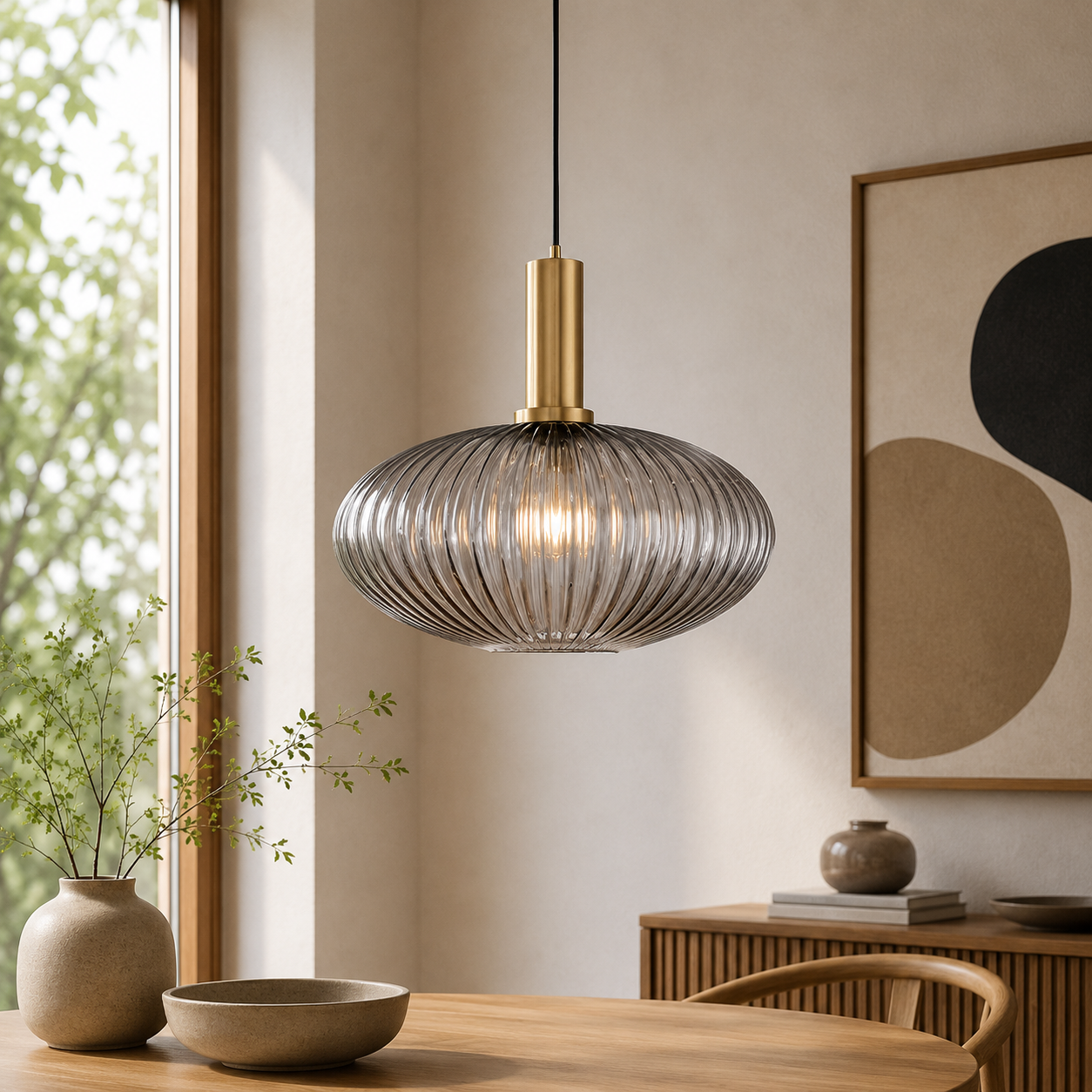 Nordic Glass Pendant Light With Vintage Colour Accents | Kelvora