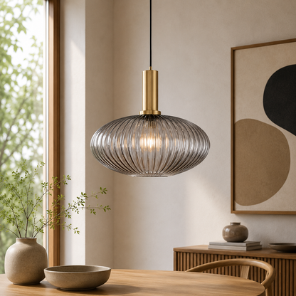 Nordic Glass Pendant Light With Vintage Colour Accents | Kelvora