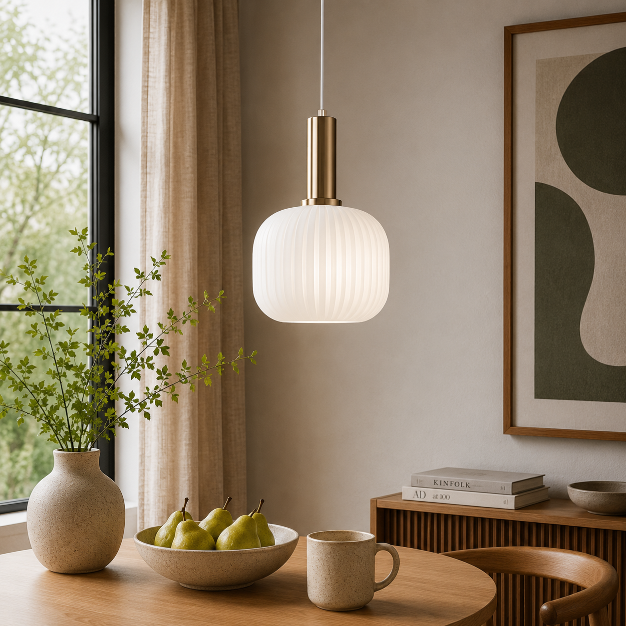 Nordic Glass Pendant Light With Vintage Colour Accents | Kelvora