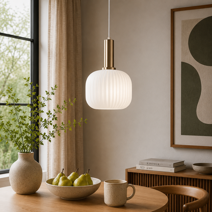 Nordic Glass Pendant Light With Vintage Colour Accents | Kelvora