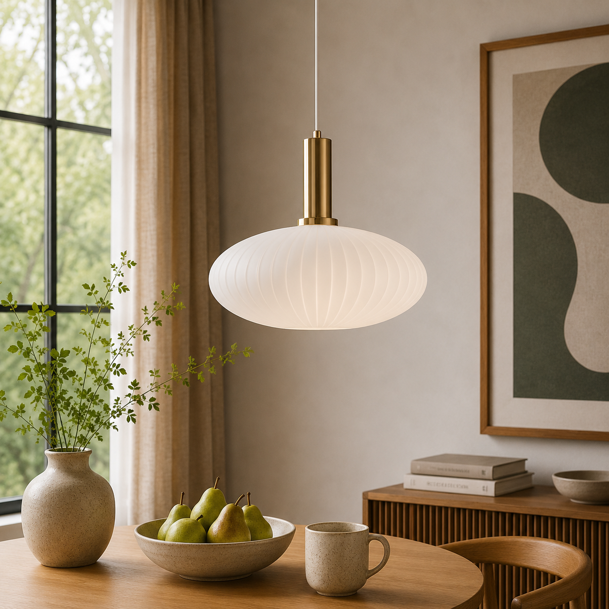 Nordic Glass Pendant Light With Vintage Colour Accents | Kelvora