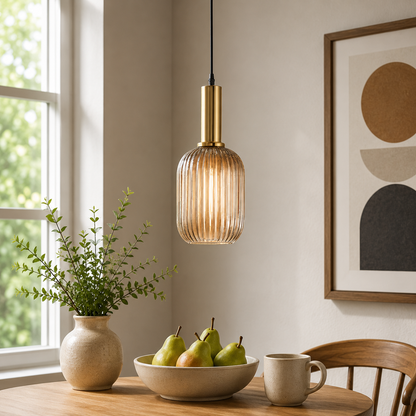 Nordic Glass Pendant Light With Vintage Colour Accents | Kelvora