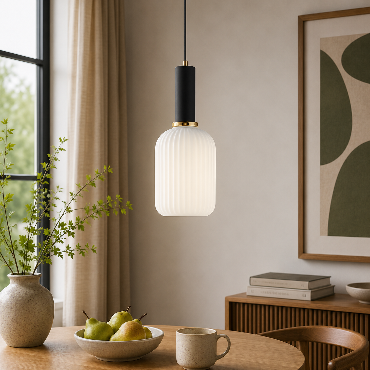 Nordic Glass Pendant Light With Vintage Colour Accents | Kelvora