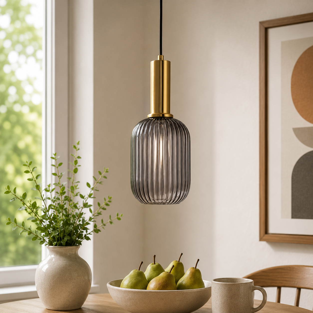 Nordic Glass Pendant Light With Vintage Colour Accents | Kelvora