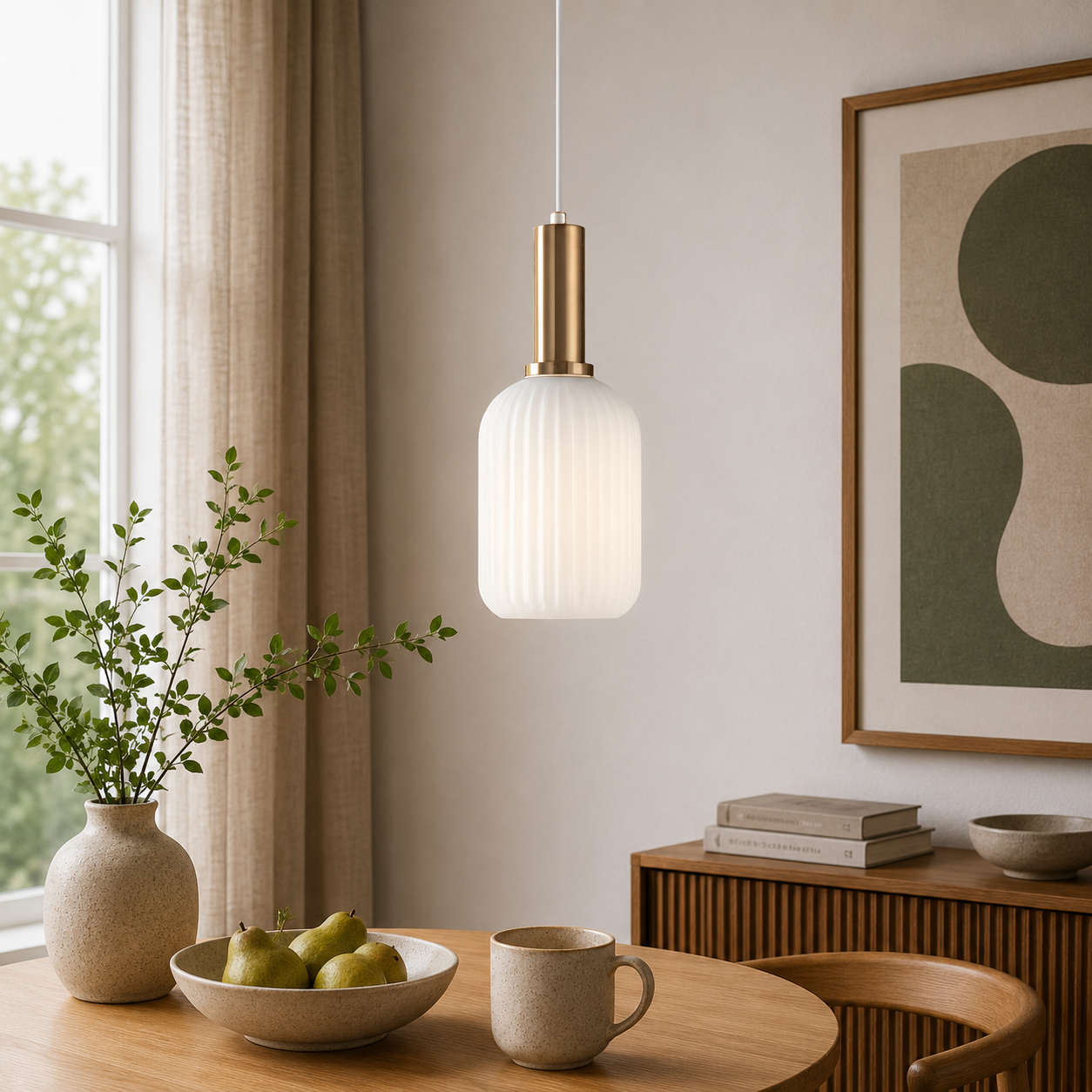 Nordic Glass Pendant Light With Vintage Colour Accents | Kelvora