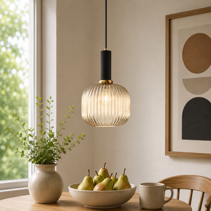 Nordic Glass Pendant Light With Vintage Colour Accents | Kelvora